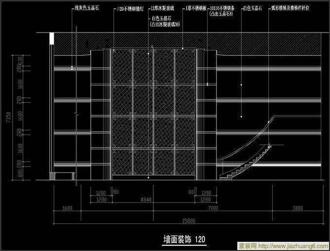 װ�����ʩ��ͼ��ǽ��װ��CAD-Q15