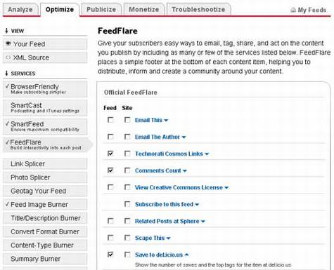 Feedburner�Ƴ���Del.icio.us��FeedFlare
