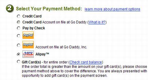 Godaddy��ʽ֧��֧����