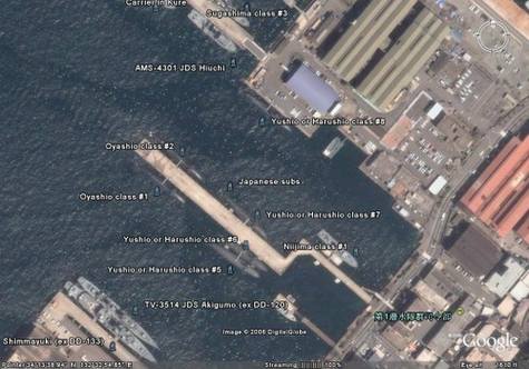 Google Earth�µ��ձ�����Ǳͧ