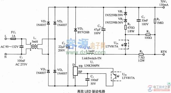 led�ֵ�Ͳ��·ͼ_led���ܵƹ���ԭ��