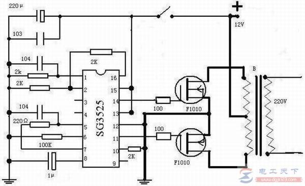 һ��12vֱ�������220v������ĵ�·ͼ�������������Ʒ���