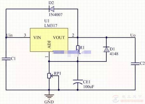 �ɵ���ѹ��LM317�ı�����·