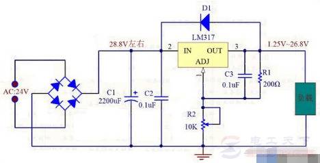 LM317�ɵ���ѹ�����ԭ�����
