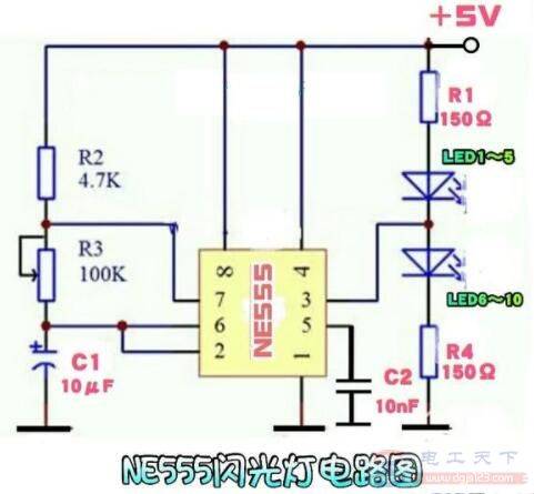 һ����NE555����������Ƶ�·ͼ