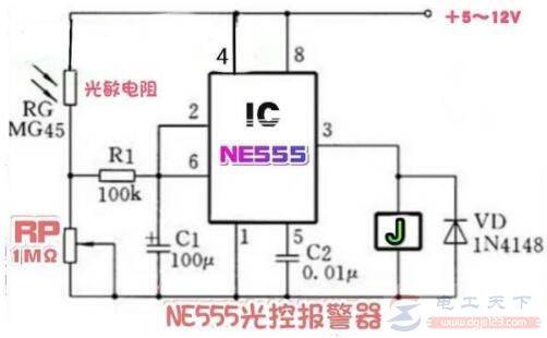 һ����NE555ʱ����·�����Ĺ�ر�������·